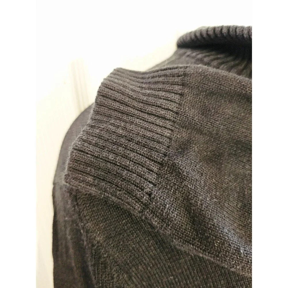 Tesla 1/4 Zip Sweater Pullover Long Sleeve Mens Large Black Cotton Blend Auto